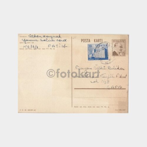1960 Fatih Antiye Posta Kartı