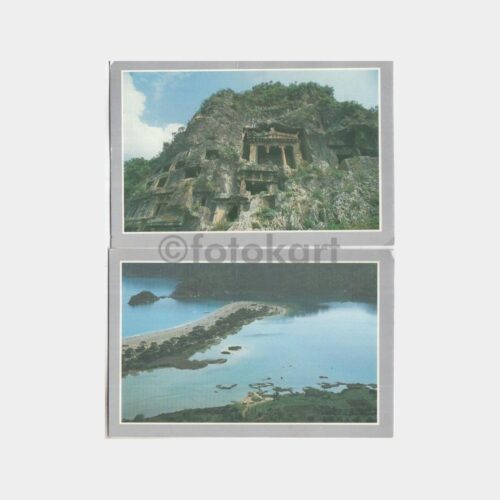 1987 Fethiye Konulu Göcek Damgalı 2 Adet Kartpostal