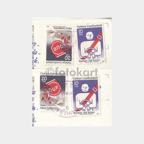 1987 Fethiye Konulu Göcek Damgalı 2 Adet Kartpostal - Görsel 2