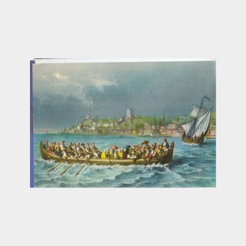 Ressam Brindesi İstanbul Yolcu Kayığı Konulu Kartpostal