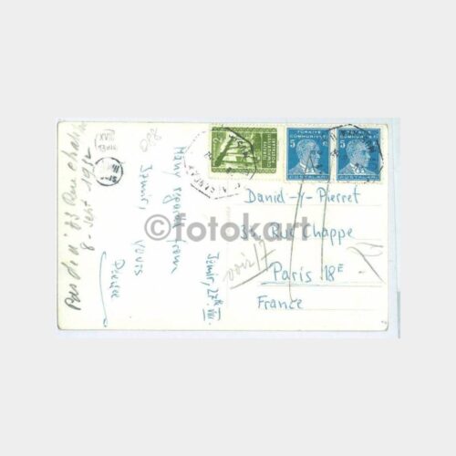 1952 İzmir Alsancak Mustafa Kemal Damgalı Nadir Kartpostal - Görsel 2