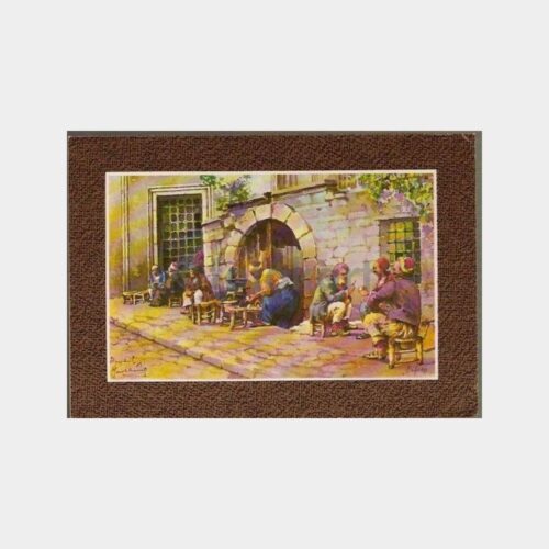 Kahvehane Konulu Tablo Kartpostal