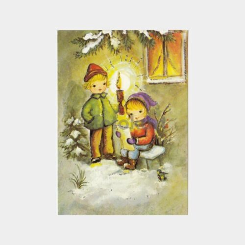 1978 Kış Kar ve Çocuklar Fantazi Kartpostal