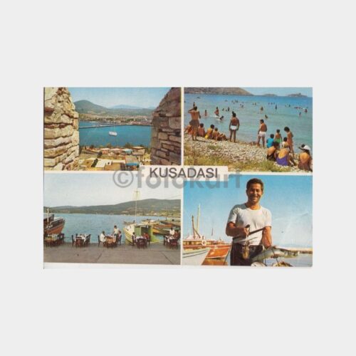1975 Kuşadası Muhtelif Görünüş Kartpostal