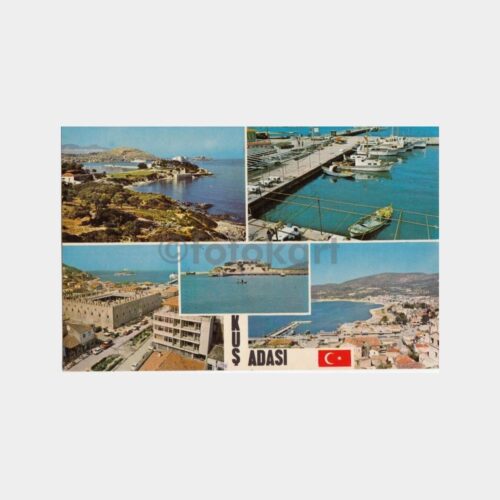1975 Kuşadası Muhtelif Görünüş Kartpostal