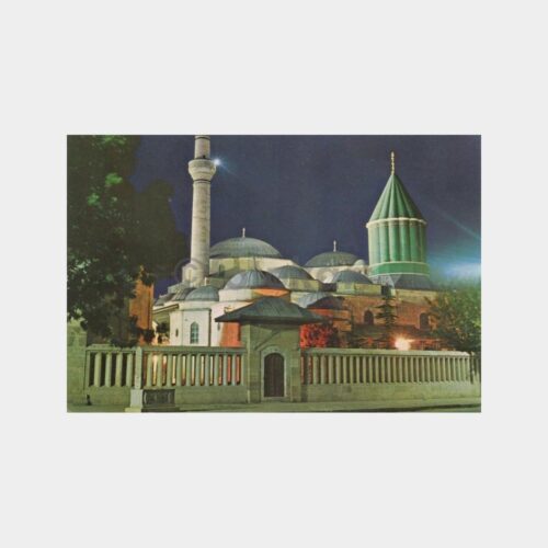 1974 Mevlana Müzesi Gece Görünüşü Konulu Kartpostal
