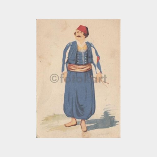 Posta Tatarı Genç Osman Konulu Çizim Kartpostal