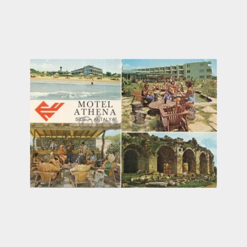 1975 Side Motel Athena Görünüş Kartpostal