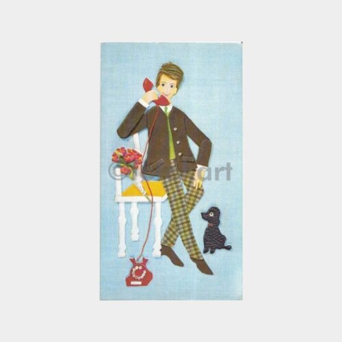 Telefonlu Genç Fantezi Tebrik Kartı Kartpostal