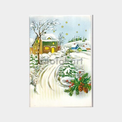 Yılbaşı Kış Fantezi Tebrik Kartı Kartpostal