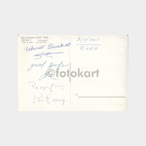 1967 Zürih Türk Kahvesi Cafe Konulu Posta Kartı - Görsel 2