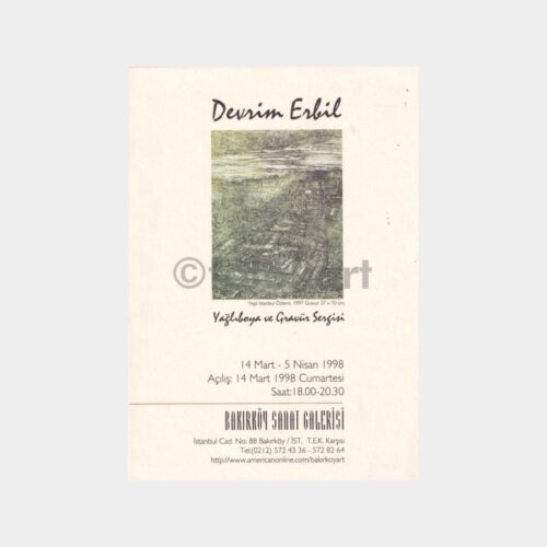 1998 Ressam Devrim Erbil Sergi Tanıtım Kartı