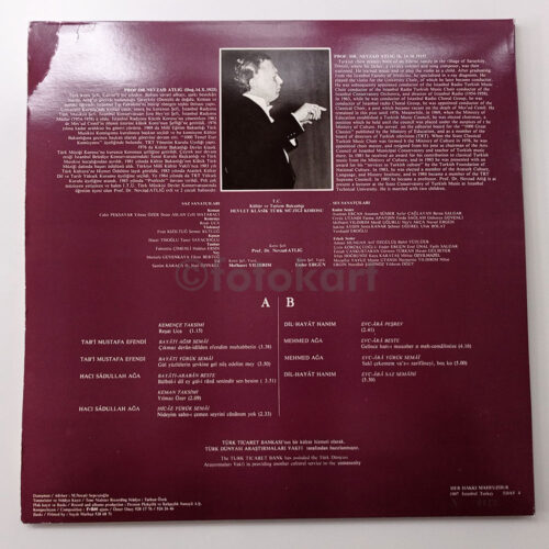 Klasik Türk Musikisi 6 LP Plak Takım - Prof. Dr. Nevzad Atlığ ve D.K.T.M. Korosu, 1987 No. 613 - Görsel 10